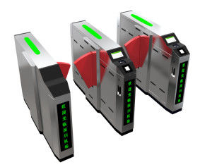 AISI SUS304 Office Security Gate Turnstile , Flap Barrier Access Control System