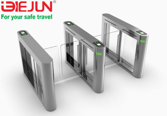 Glass Security Turnstiles , Airport Swing Gate Turnstile With Alarm Function