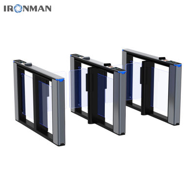 Glass High Speed Pedestrain Turnstile Gate , Speed Gate Turnstile For Airport Gym