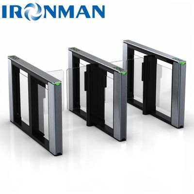 High Speed Temp Face Recognition Detector LED Cylinder Speed Gate Turnstile for Office Buildings